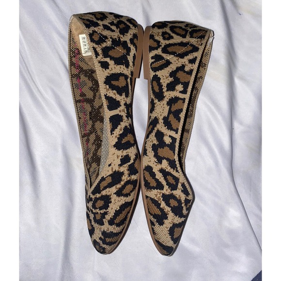 Sketchers Women Flats Shoes Leopard Print 10 Air Cooled Memory Foam Pointed Toe - Picture 5 of 9